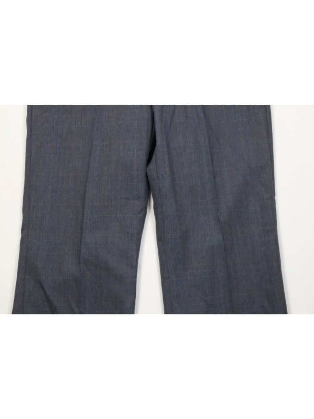 Deadstock Vintage 70s Mens 41R 2 Piece Wool Suit Blue Plaid Wide Leg 35x32 USA